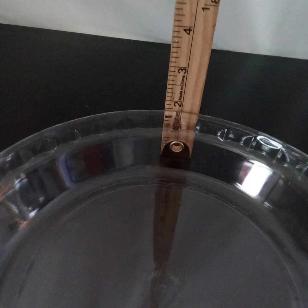 Vintage Pyrex 228 Clear Glass 9 Inch Scalloped Rim Pie Plate with Handles USA